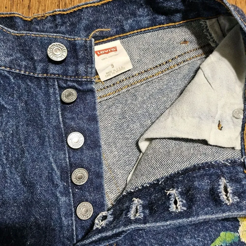 Vtg 90s Levis 501 XX 17501 0115 Womens Denim Jeans Size 9 Blue Made In USA 26x32 - Picture 10 of 15